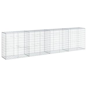 vidaXL Gabionkurv med deksel 400x50x100 cm galvanisert jern