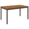 vidaXL Hage middagsbord Naturlig og Kaffe 141 x 80,5 x 75 cm