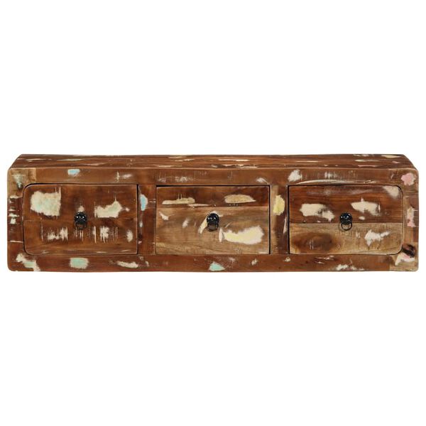 vidaXL Veggmontert TV-benk 100x32x25 cm gjenvunnet heltre