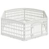 vidaXL 6-panelers hundelekeg&aring;rd 177,5 x 154,5 x 58 cm Plast Hvit
