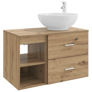 vidaXL Baderomsinnredningssett 2 pcs Artisan eik Konstruert tre