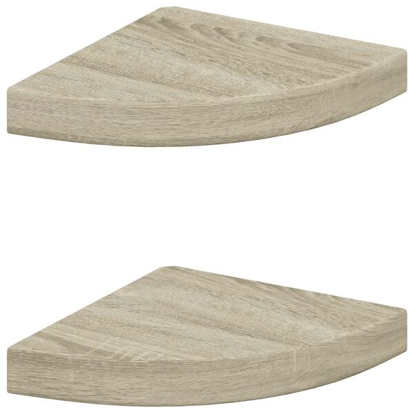 vidaXL Flytende vegghyller 2 stk eik 25x25x3,8 cm MDF