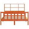 vidaXL Seng med bokhylle uten madrass voksbrun 140x190 cm heltre furu
