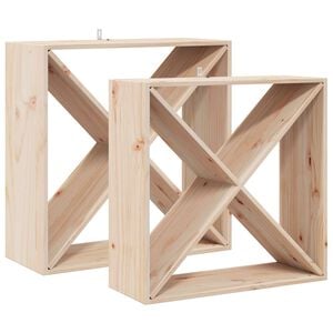 vidaXL Vinhylle 2 pcs Naturlig 62 x 25 x 62 cm Massiv furu