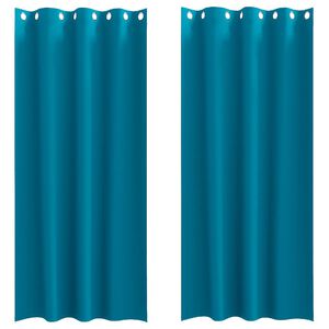 vidaXL M&oslash;rkleggende Gardiner med Ringer 2 stk. Turkis 260 x 140 cm