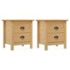 vidaXL Nattbord Hill 2 stk 46x35x49,5 cm heltre furu