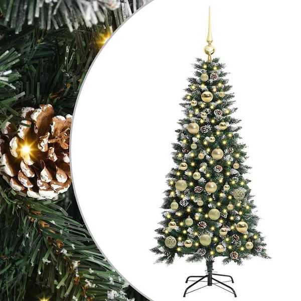 vidaXL Kunstig juletre med 150 LED grønn 120 cm PVC og plast og stål