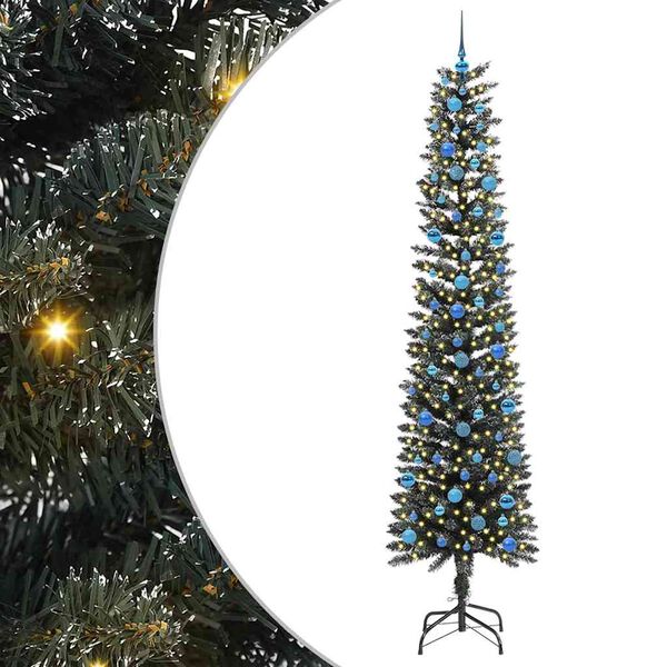 vidaXL Kunstig juletre med 300 LED gr&oslash;nn 240 cm PVC og plast og st&aring;l
