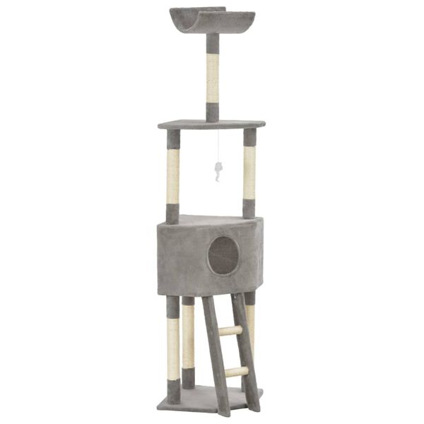 vidaXL Kloretre med klorestolpe i sisal gr&aring; 180 cm