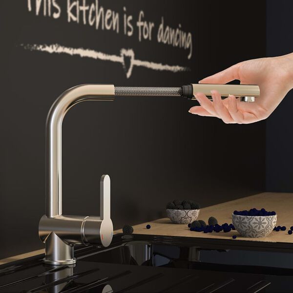 SCH&Uuml;TTE Vaskekran uttrekkbar tut og lavt trykk LONDON rustfritt st&aring;l