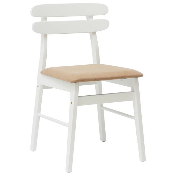 vidaXL Spisestuestol 2 pcs Hvit og Brun Solid Gummitre