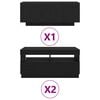 vidaXL TV-benksett 3 pcs Svart 260 x 35 x 40 cm Konstruert tre