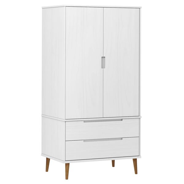 vidaXL Garderobe MOLDE hvit 90x55x175 cm heltre furu