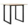 vidaXL Spisebord O-ramme 80x80x75 cm heltre furu og st&aring;l