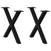 vidaXL Salongbordben X-formet 2 stk svart 60 x (42-43) cm st&aring;l