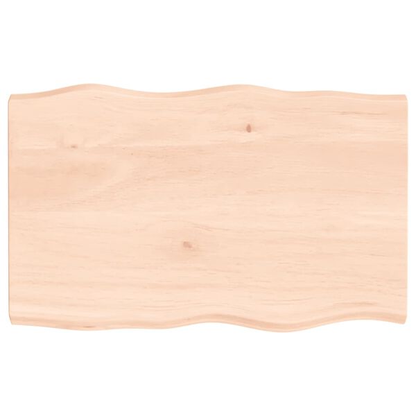 vidaXL Bordplate 80x50x(2-4) cm ubehandlet heltre eik naturlig kant