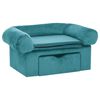 vidaXL Hundesofa med lagring Turkis 75 x 50 x 38cm Plysj