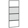 vidaXL Skyved&oslash;r svart 90x205 cm herdet glass og aluminium