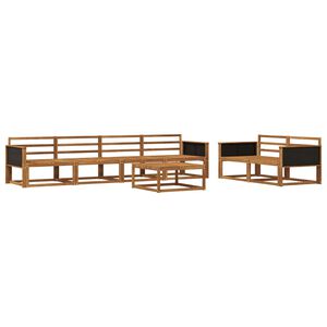 vidaXL Utend&oslash;rs sofa-sett 7 pcs Naturlig Solid akasietre