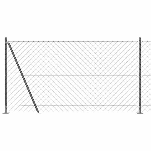 vidaXL Gjerdep&aring;le Gr&aring; 10 x 1,2 m (60 x 60 mm netting) St&aring;l og PVC