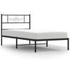 vidaXL Sengeramme i metall med hodegavl svart 100x190 cm