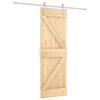 vidaXL Skyved&oslash;r Naturlig og Hvit 70 x 210 cm Massiv Furu Tre