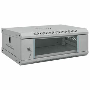 vidaXL Nettverkskabinett med lagring Grå 53 x 35 x 21 cm Stål