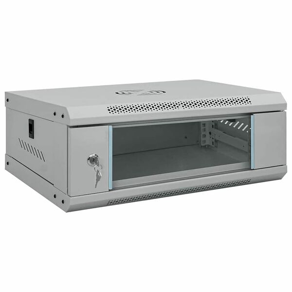 vidaXL Nettverkskabinett med lagring Grå 53 x 35 x 21 cm Stål