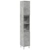 vidaXL Baderomsskap betonggr&aring; 30x30x190 cm konstruert tre