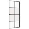 vidaXL Innerd&oslash;r slank svart 93x201,5 cm herdet glass og aluminium