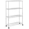 vidaXL Oppbevaringshylle med hjul 4 etasjer 90x35x142 cm krom 200 kg