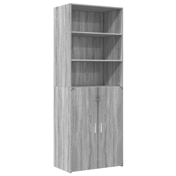 vidaXL Highboard gr&aring; sonoma 70x42,5x185 cm konstruert tre