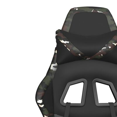 vidaXL Massasje-/gamingstol med fotstøtte svart kamuflasje kunstskinn