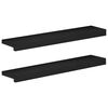 vidaXL Vinduplanker 2 stk. Svart 80x 15 x 2 cm Massiv b&oslash;ketre