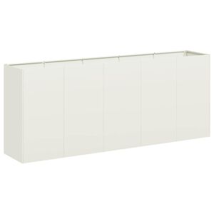 vidaXL Plantekasse hvit 200x40x80 cm kaldvalset st&aring;l