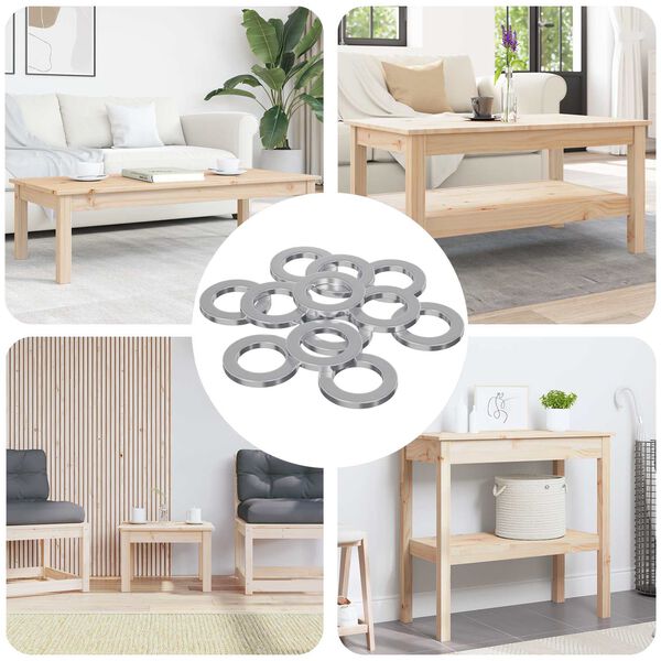 vidaXL Vasker 12 pcs s&oslash;lv 10 x 10 x 1,2 mm Jern