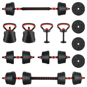 vidaXL 4-i-1 Manualsett 30kg Svart og R&oslash;d Sement og jernsand