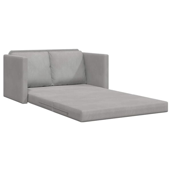 vidaXL Sammenleggbar Sofa seng Lysegr&aring; 122 x 70 x 60 cm Fl&oslash;yel