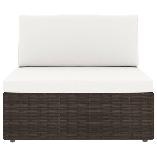 vidaXL Hagesofagruppe 4 deler polyrotting brun