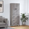 vidaXL Highboard gr&aring; sonoma 69,5x34x180 cm konstruert tre