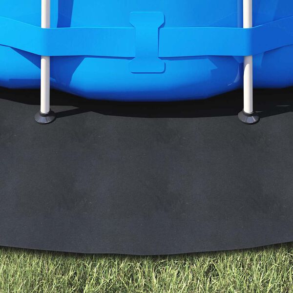 vidaXL Bunnark til basseng Svart Ø 396 cm Polyester geotekstil