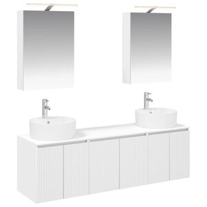 vidaXL Baderomsskapsett 5 pcs Hvit Konstruert tre