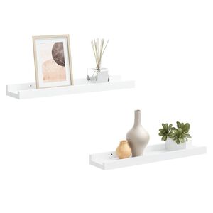 vidaXL Flytende vegghyller 2 stk hvit 40x9x3 cm MDF