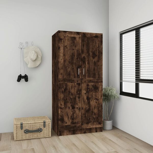 vidaXL Garderobe r&oslash;kt eik 82,5x51,5x180 cm konstruert tre