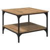 vidaXL Kaffebord Artisan Eik 55 x 55 x 40 cm Konstruert tre