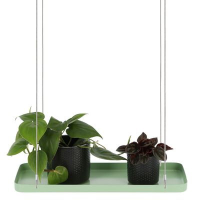 Esschert Design Hengende plantebrett rektangulær grønn S