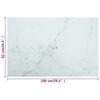 vidaXL Bordplate hvit 100x62 cm 8 mm herdet glass med marmor design