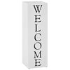vidaXL Paraplystativ Welcome st&aring;l hvit