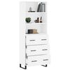 vidaXL Highboard hvit 69,5x34x180 cm konstruert tre