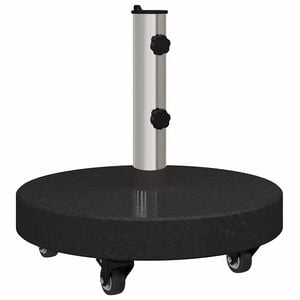 vidaXL Parasollfot 30kg Svart Granitt og Rustfritt St&aring;l Rund